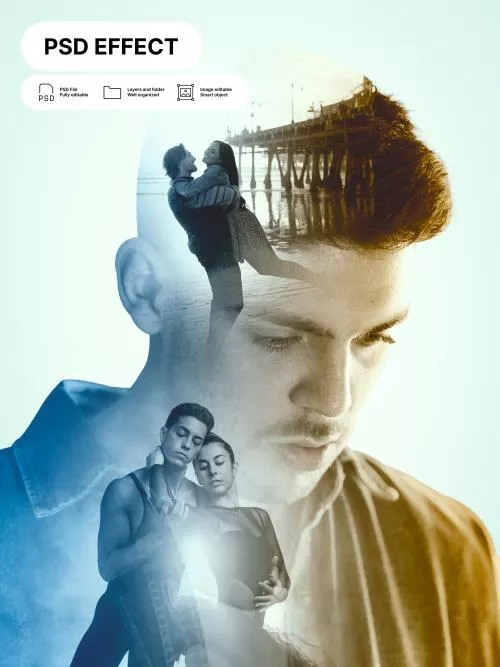 فایل PSD افکت عکس اوورلی برای فتوشاپ 25412