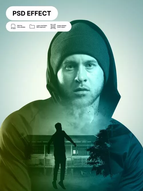 فایل PSD افکت عکس اورلی برای فتوشاپ 25413