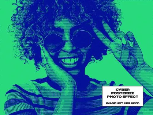 فایل PSD افکت فتوشاپ سایبری 25430