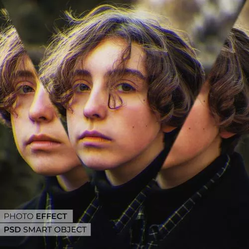 فایل PSD افکت عکس منشوری 25431