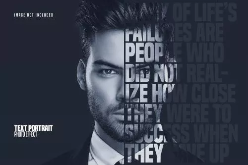 فایل PSD افکت عکس پرتره متنی فتوشاپ 25444