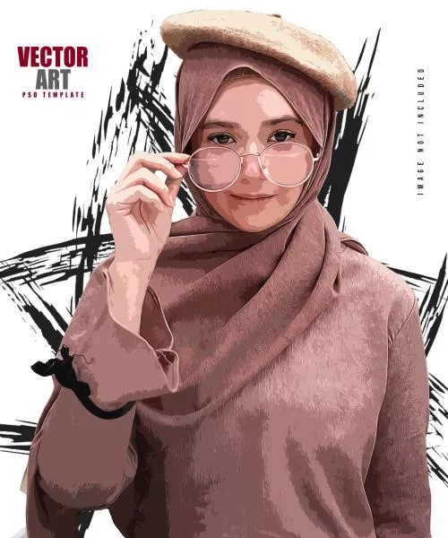 فایل PSD قالب افکت عکس پرتره رایگان 25449