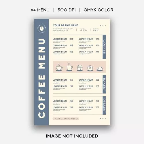 وکتور EPS قالب منوی قهوه فروشی و کافه و کافی شاپ 25472