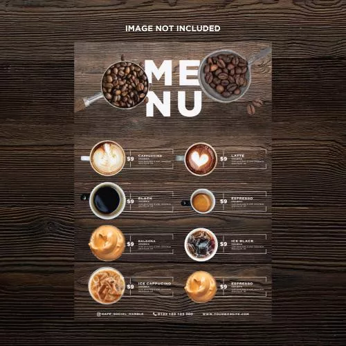 وکتور EPS منوی قهوه فروشی و کافه و کافی شاپ 25475