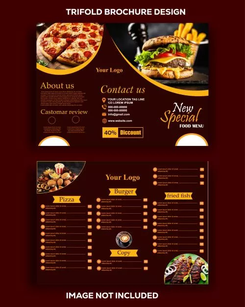 وکتور EPS قالب بروشور و تراکت سه لت انتزاعی با عکس رایگان 25501