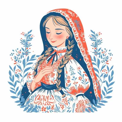 وکتور EPS لباس سنتی خانم ایرانی با گلدوزی 25505