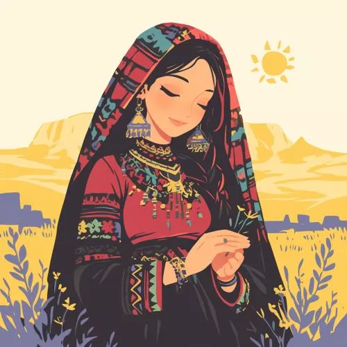 وکتور EPS لباس سنتی خانم ایرانی 25507