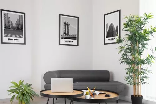 فایل PSD موکاپ طراحی پوستر دیواری اداری 25535