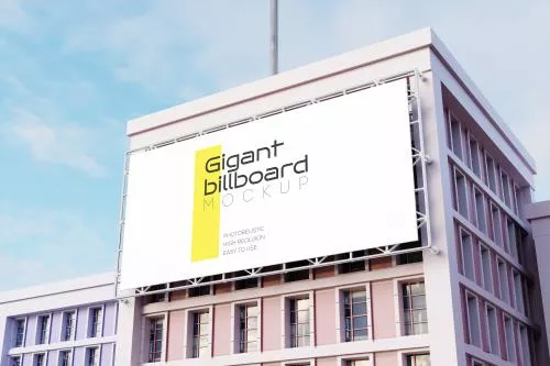 فایل PSD موکاپ بیلبورد فضای باز ساختمانی رایگان 25537