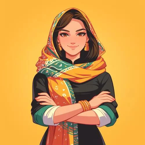 وکتور EPS لباس دختر و خانم ایرانی با تم کارتونی به صورت لایه باز و رایگان 25538