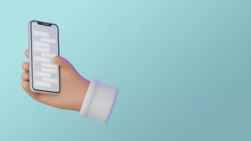 فایل رایگان رندر سه بعدی دست به همراه موبایل فایل PSD لایه باز