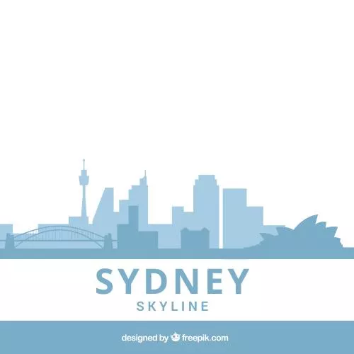 وکتور EPS و AI افق آبی روشن سیدنی 25627