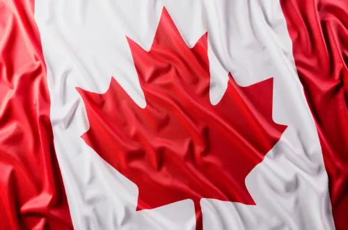 عکس با کیفیت پرچم ملی کانادا با رنگ زیبا و بافت پارچه 25632
