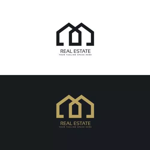 لوگو جذاب مشاوره املاک شامل المان خانه به صورت رایگان و فایل EPS و لایه باز