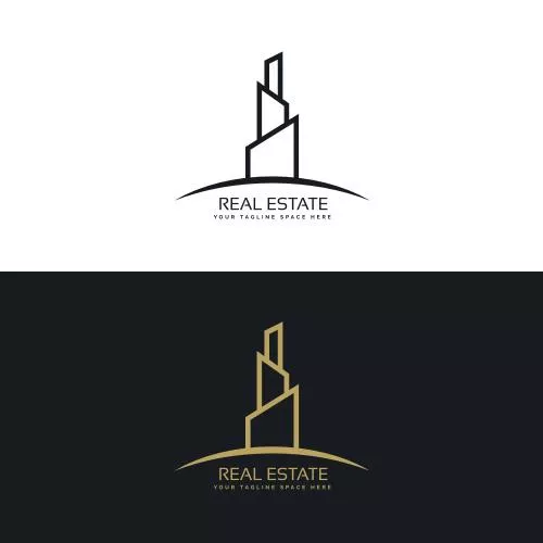 لوگو رایگان مشاوره املاک شامل المان برج به صورت فایل EPS رایگان