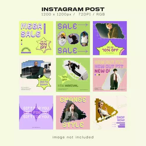 فایل PSD قالب های پست اینستاگرام فروش و مد و پوشاک 25729