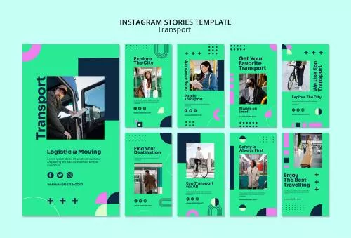 فایل PSD قالب استوری اینستاگرام سبز آبی با طراحی تخت به صورت لایه باز و قابل ویرایش به همراه جای متن 25744
