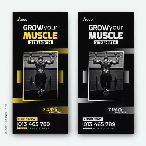 فایل PSD قالب استوری اینستاگرام رایگان باشگاه بدنسازی 25751