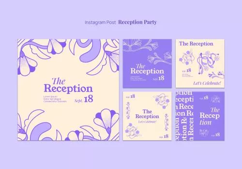 فایل PSD قالب پست اینستاگرام با تم رنگی یاسی و بنفش به صورت رایگان 25753