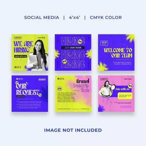 فایل PSD قالب های پست اینستاگرام برای استخدام و جذب نیرو به صورت لایه باز 25755