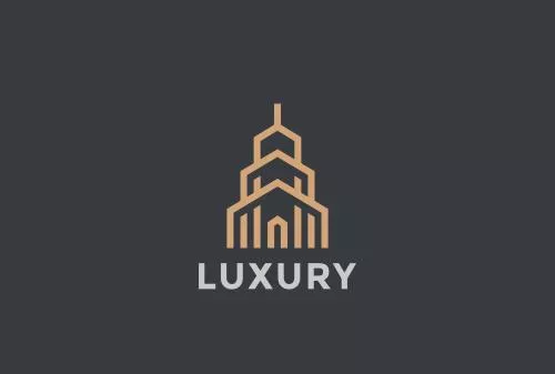 وکتور لوگوی لاکچری مشاوره املاک به همراه المان ساختمان به صورت رایگان و فایل EPS لایه باز