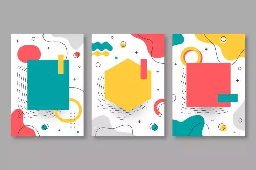 وکتور EPS و Ai لایه باز بنر یا پوستر یا کارت پستال یا دعوت انتزاعی عمودی با تم سفید و سبز و قرمز