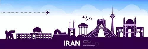 وکتور EPS تصویر برداری مقاصد گردشگری ایران و تهران شامل میدان آزادی و برج میلاد 25902