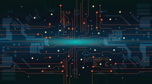 وکتور EPS طراحی پس زمینه با بافت مدار الکترونیکی و مفهوم فناوری اطلاعات وکامپیوتر کوانتومی 25903