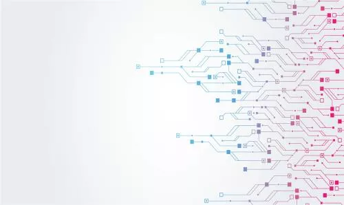 وکتور EPS وکتور پس زمینه سفید با شش ضلعی با مفهوم تکنولوژی و برد و الکترونیک 25905