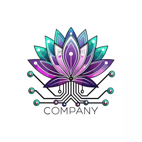 وکتور EPS وکتور لوگو شرکت فناوری اطلاعات شامل المان گل لوتوس 25913