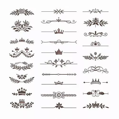 وکتور EPS مجموعه عناصر قالب و حاشیه 25887