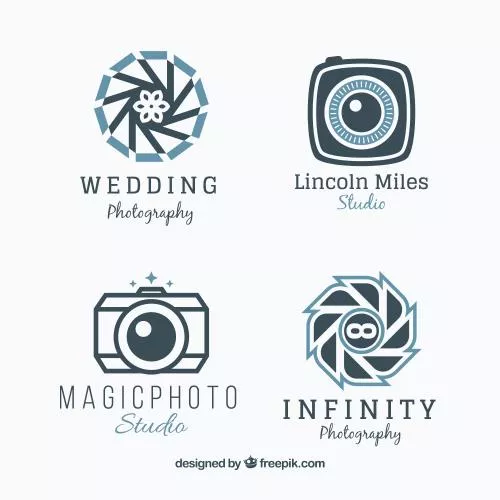 وکتور EPS و AI مجموعه لوگو دوربین با اشکال هندسی مناسب برای آتلیه های عکاسی و صفحه های عکاسی 25952