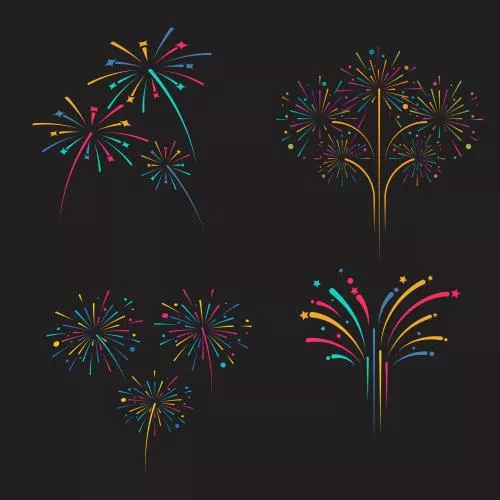 وکتور EPS آیکون وکتور آتش بازی قالب طراحی 25791