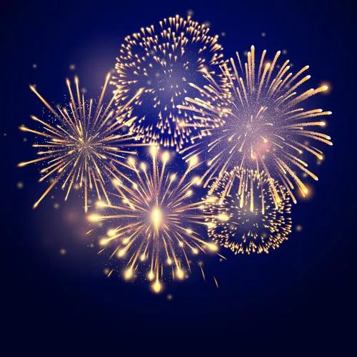 وکتور EPS آتش بازی شکل های مختلف انفجار آتش بازی در شب راکت های ترقه ای بزرگ 25794