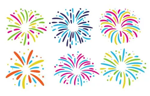 وکتور EPS مجموعه آتش بازی رنگارنگ برای جشن های سال نو 25795