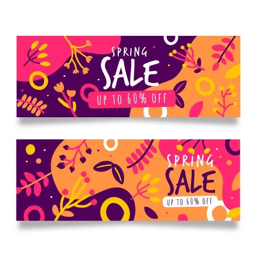 وکتور EPS و AI بنرهای فروش بهاری 25814