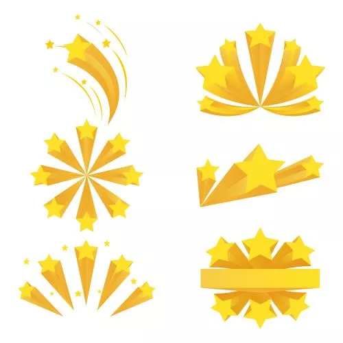 وکتور EPS عناصر انفجار ستاره‌ها، انفجار ستاره‌ها روی پس‌زمینه سفید 25837