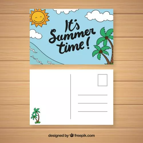 وکتور EPS و AI کارت پستال تعطیلات تابستانی 25840