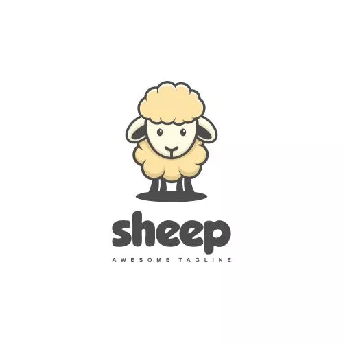 وکتور لایه باز کاراکتر گوسفند کارتونی نقاشی شده فایل EPS لایه باز