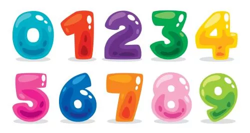 وکتور EPS لایه باز کالکشن اعداد انگلیسی کارتونی و رنگی