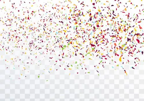 وکتور EPS کاغذ رنگی رنگارنگ تولد با پس‌زمینه‌ شفاف 25963