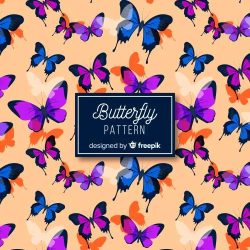 وکتور EPS و AI زمینه پرواز پروانه ها  25965