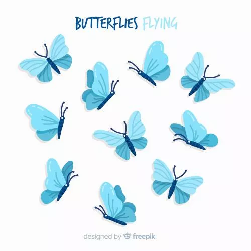 وکتور EPS و AI پروانه های پرواز پس زمینه 25966