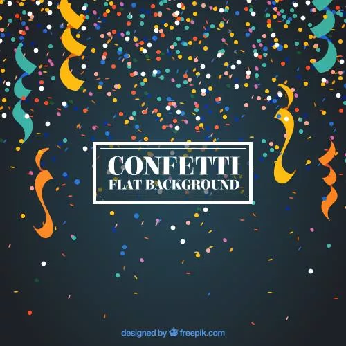 وکتور EPS و AI پس زمینه رنگارنگ کنفتی به سبک تخت 25989