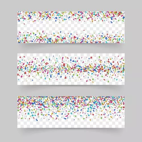 وکتور EPS ست بنر رنگارنگ تکه‌ای کوچک کاغذ رنگی 26010