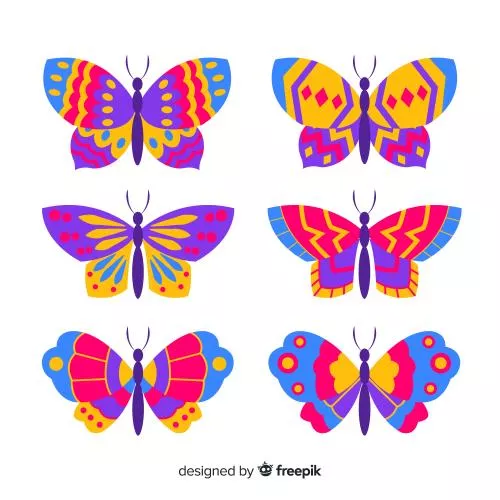 وکتور EPS و AI مجموعه پروانه های تخت 26012