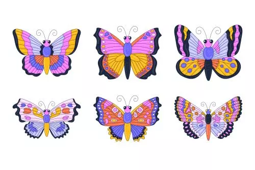 وکتور EPS و AI تصویرسازی پروانه دست کشیده 26025