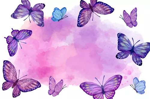 وکتور EPS و AI پس‌زمینه پروانه آبرنگی رنگارنگ 26053