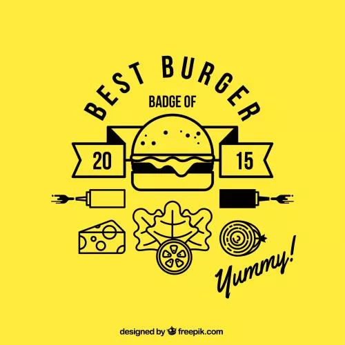 وکتور EPS و AI لوگو فست فود و برگر رایگان 26058