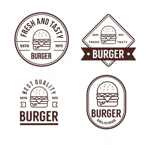 وکتور EPS لوگو خطی فست فود و برگر 26061